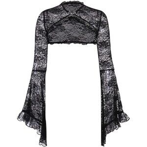 Women's Black 8 Evening Dresses Short Cardigan Top Trad Goth Shawls And Wraps